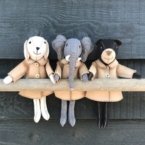 'Freddie' , 'Ellie' and 'Eric' Handmade Animals by East of India