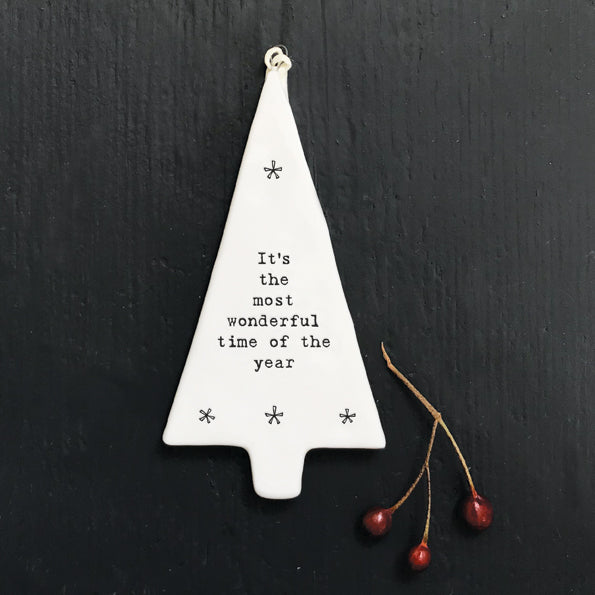 Porcelain hanger- Tree/Most Wonderful time