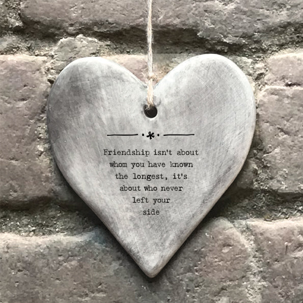 Rustic hanging heart- Friendship