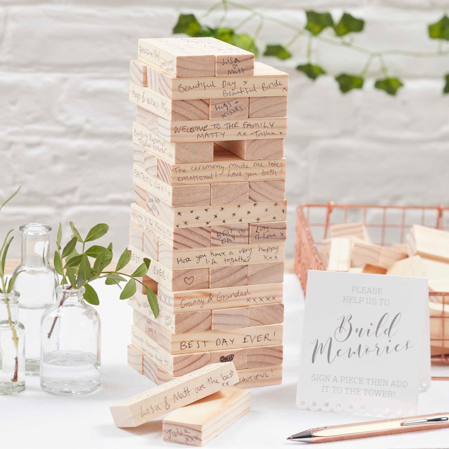 Wooden Building Block Guest Book Alternative