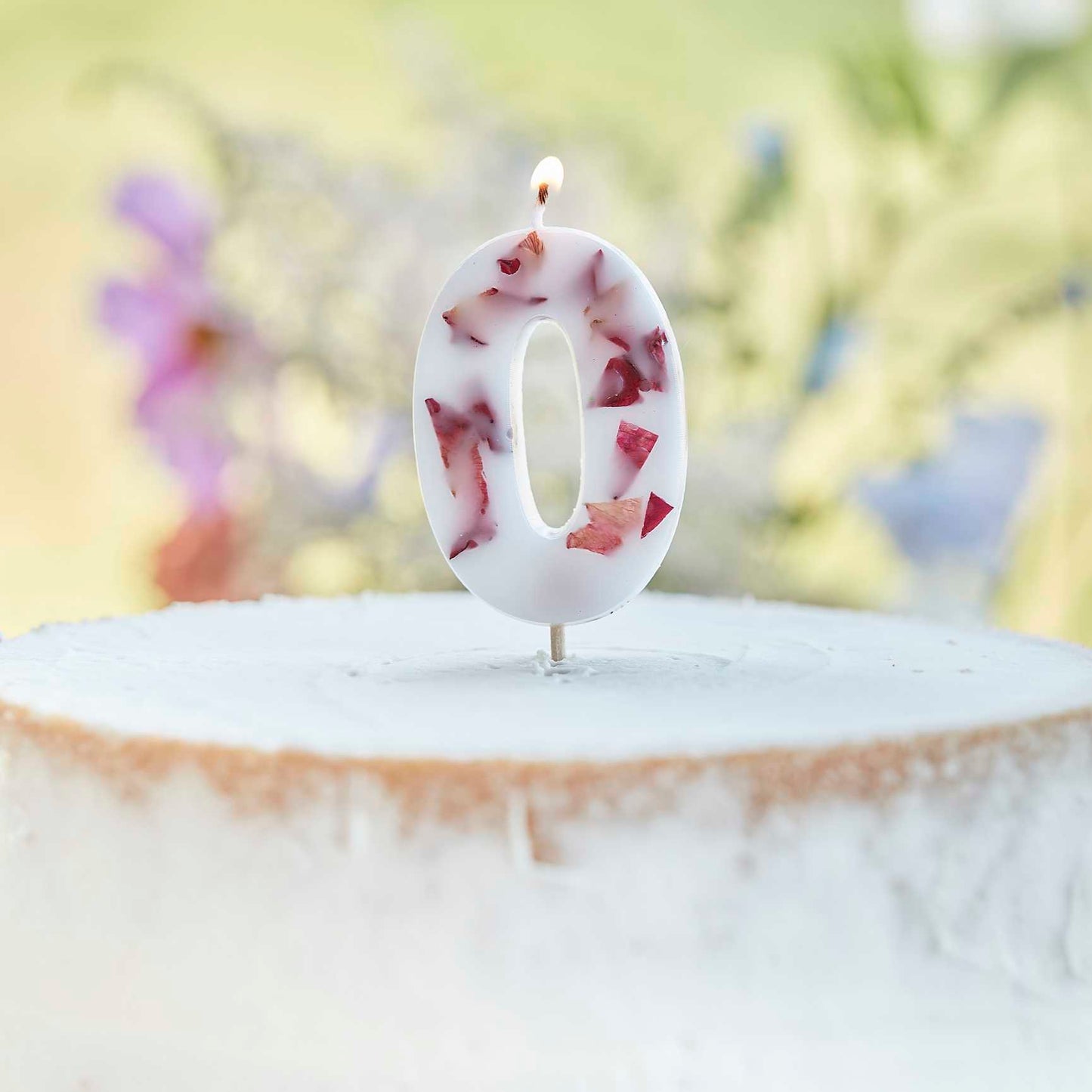 Pressed Petal Candle - Numbers 0-9