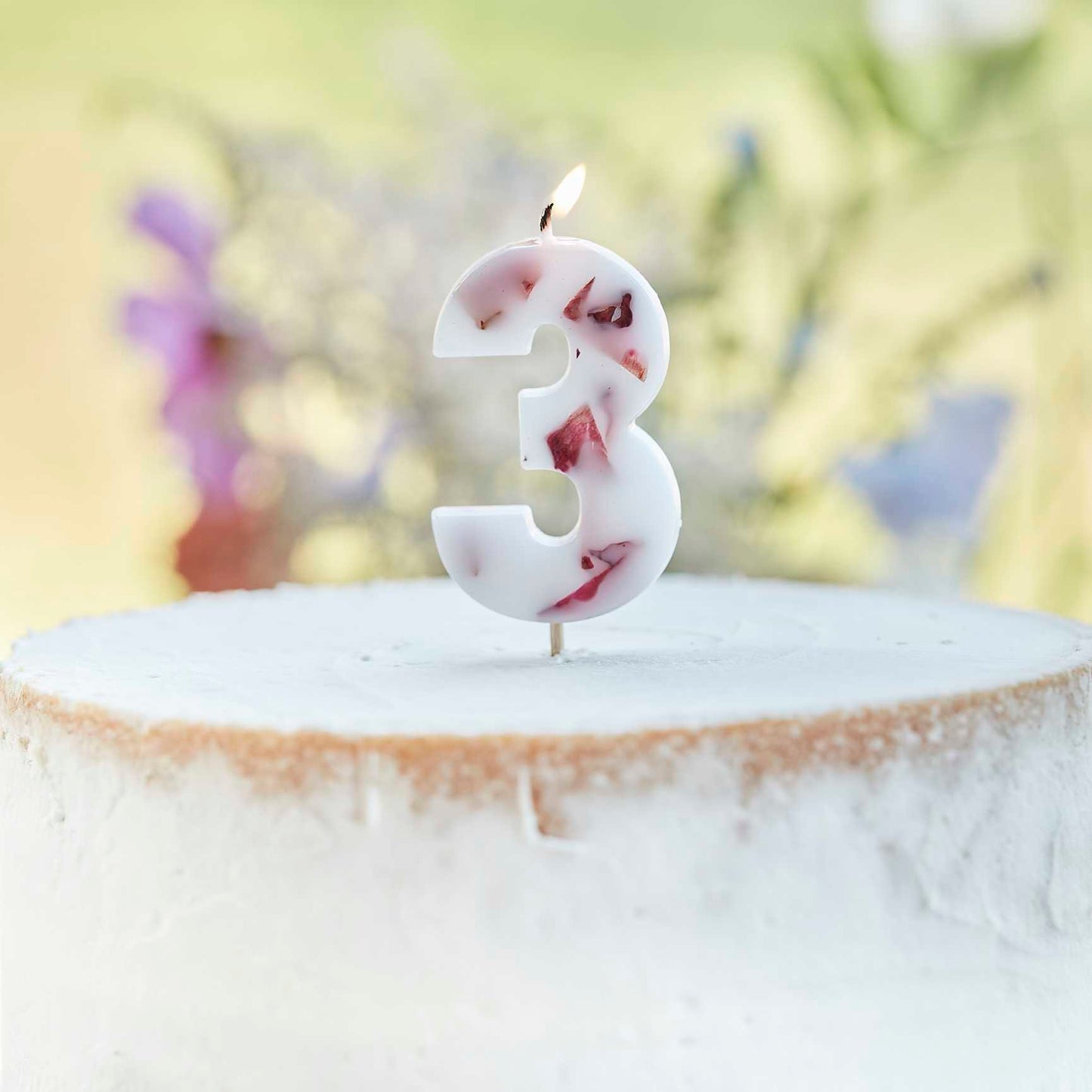 Pressed Petal Candle - Numbers 0-9