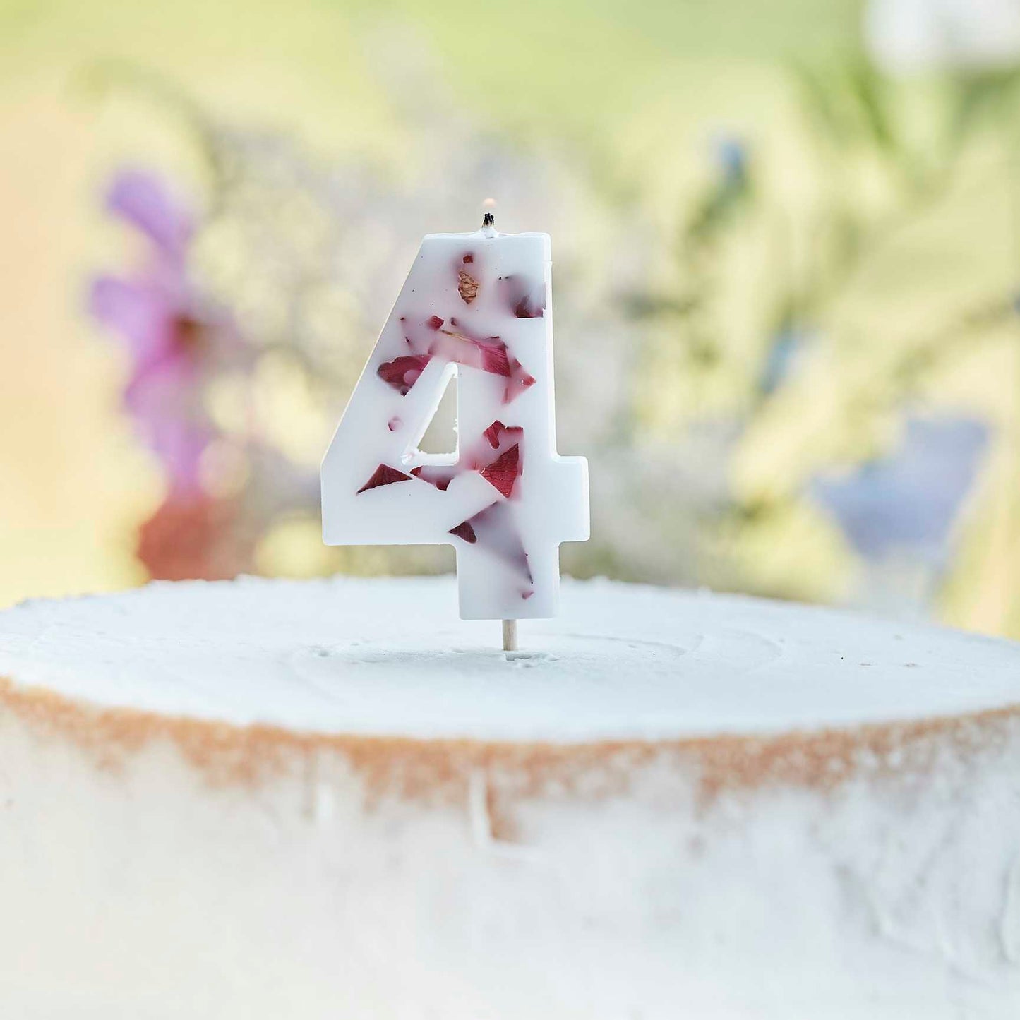 Pressed Petal Candle - Numbers 0-9