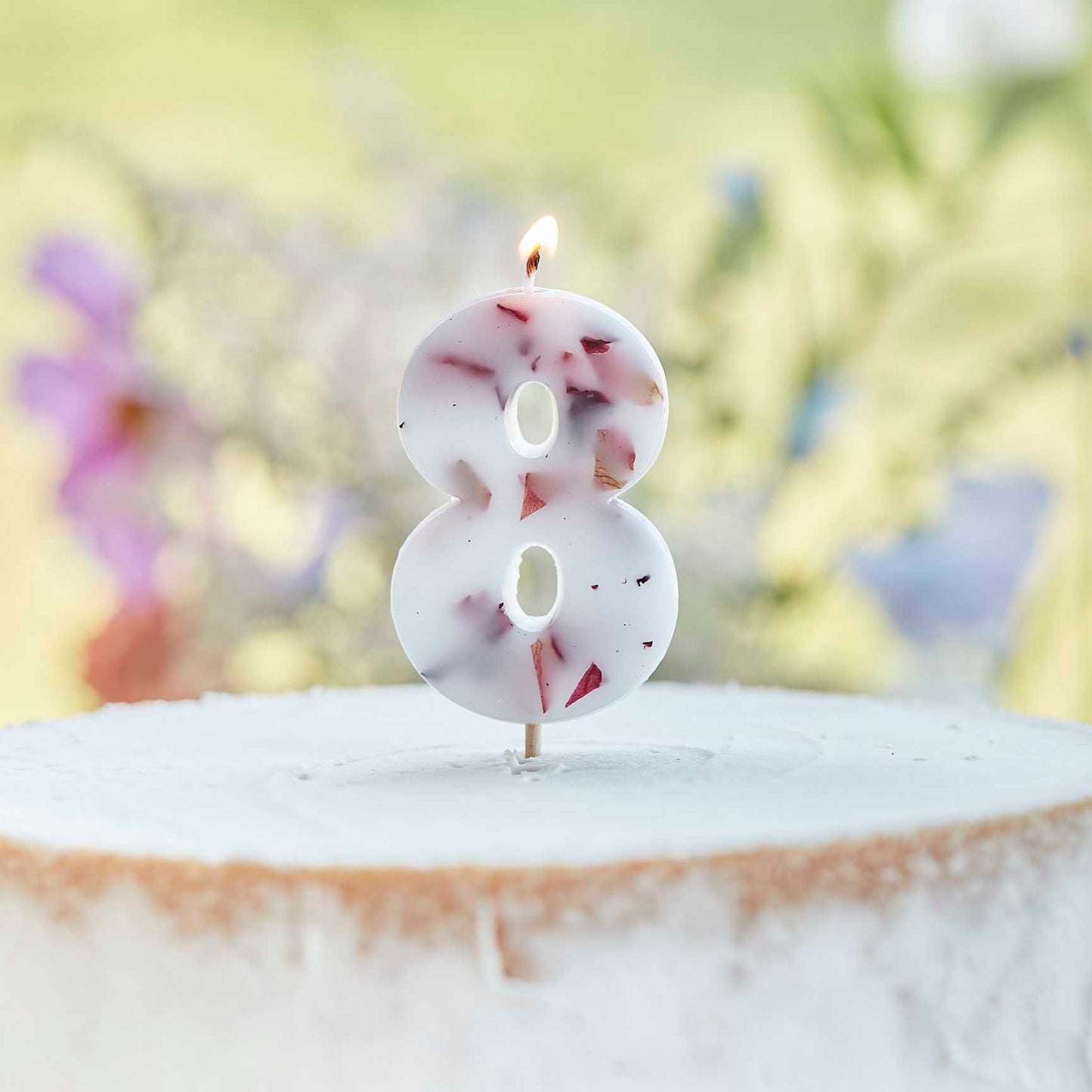 Pressed Petal Candle - Numbers 0-9