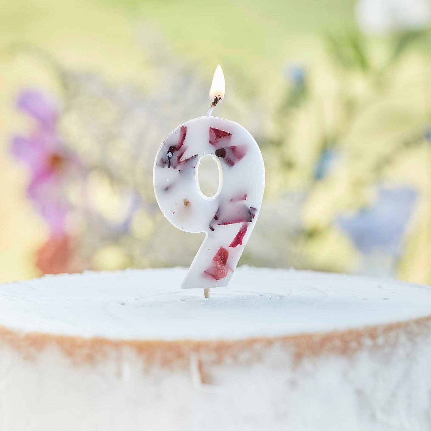 Pressed Petal Candle - Numbers 0-9