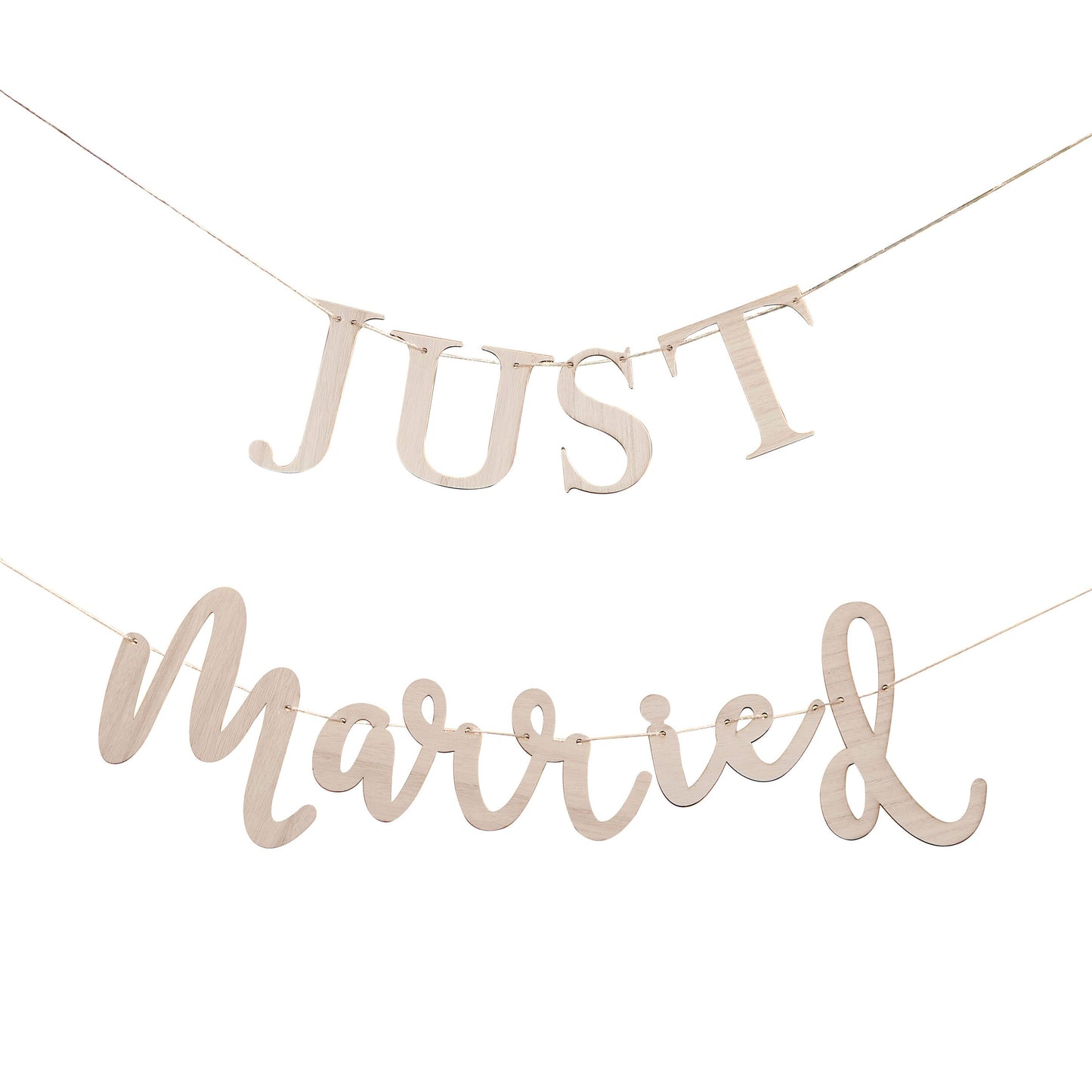 Just Married Wooden Bunting