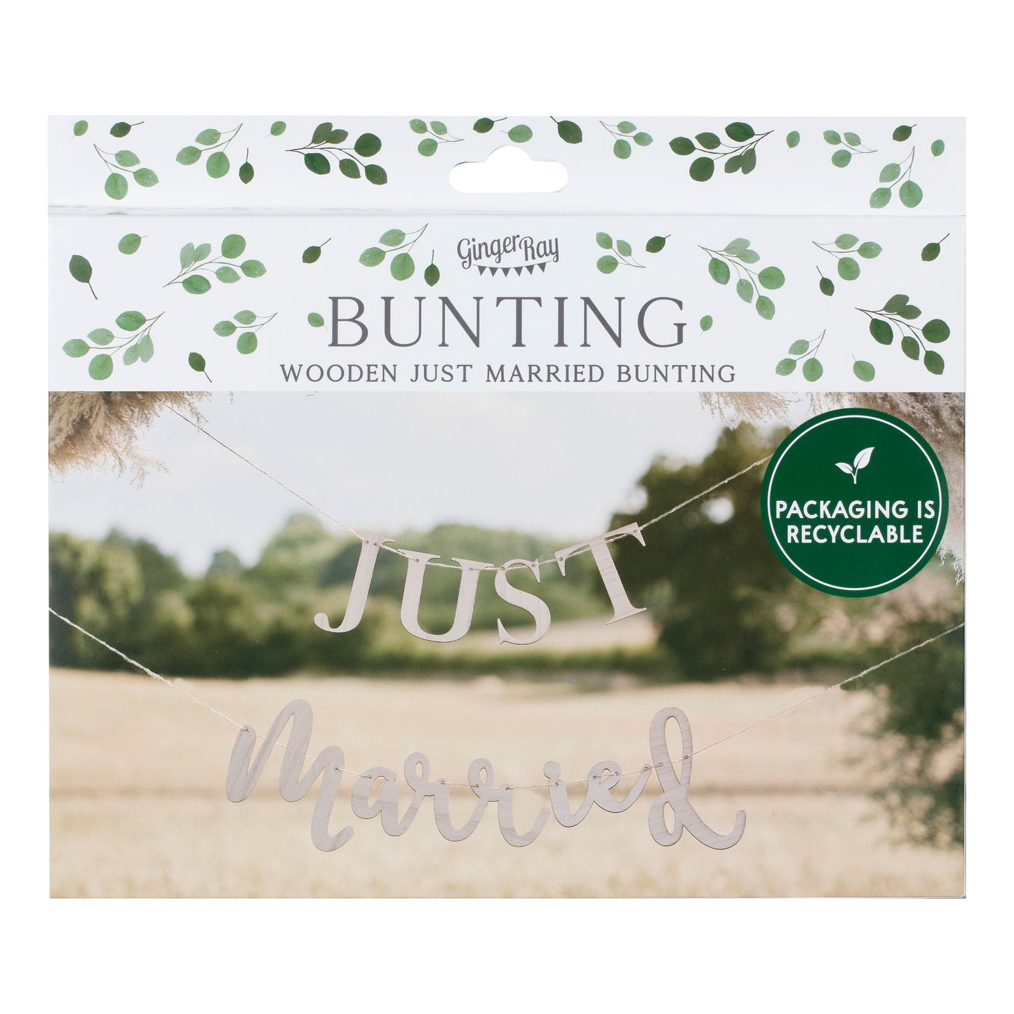 Just Married Wooden Bunting