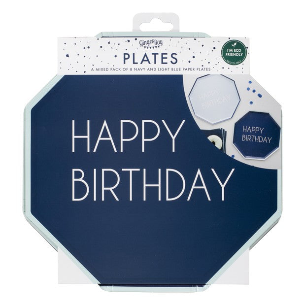 Happy Birthday Plates - Pack of 8