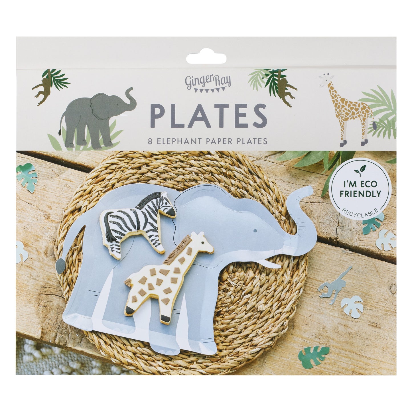 Elephant Paper Plates - Pack of 8